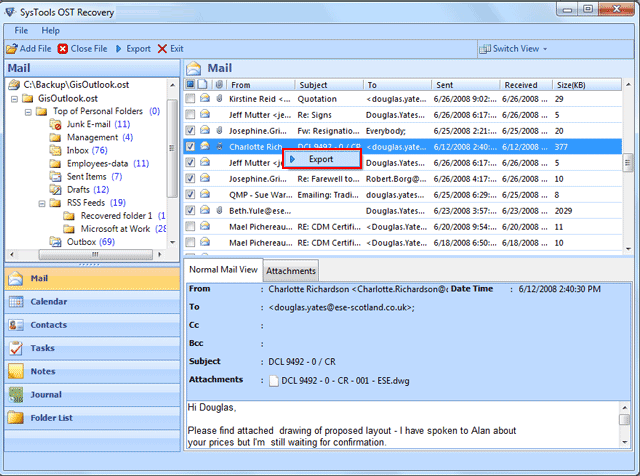 Save Outlook OST to PST File 7.0